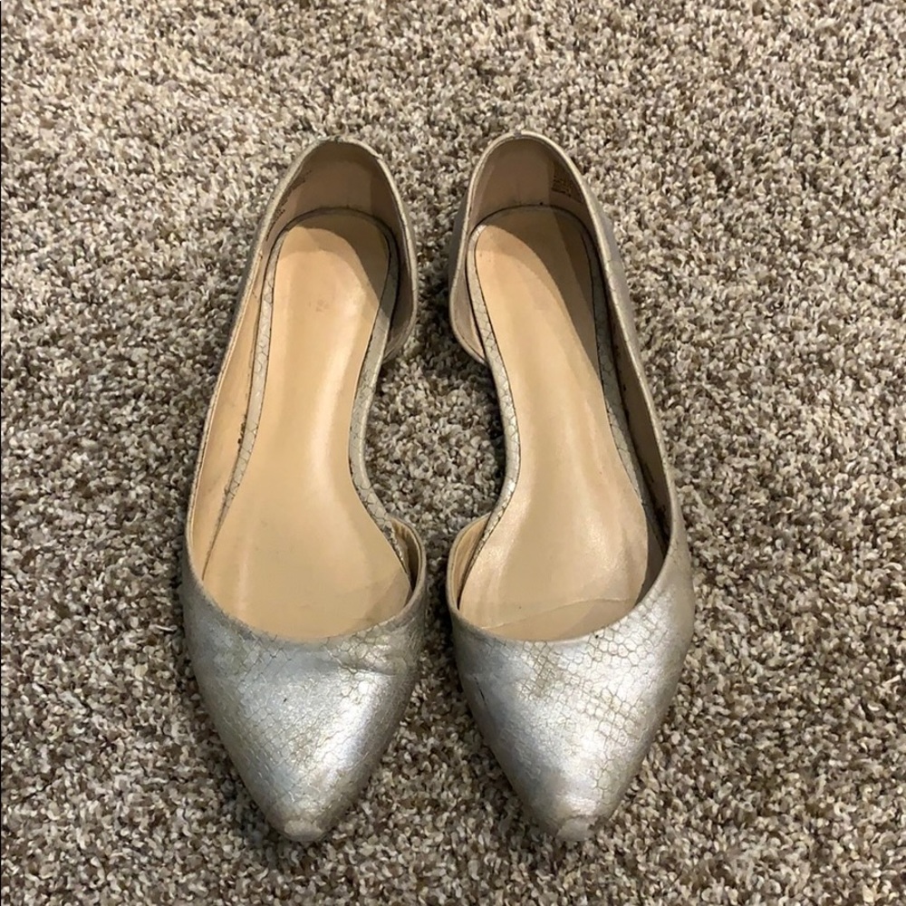 Silver pointed flats